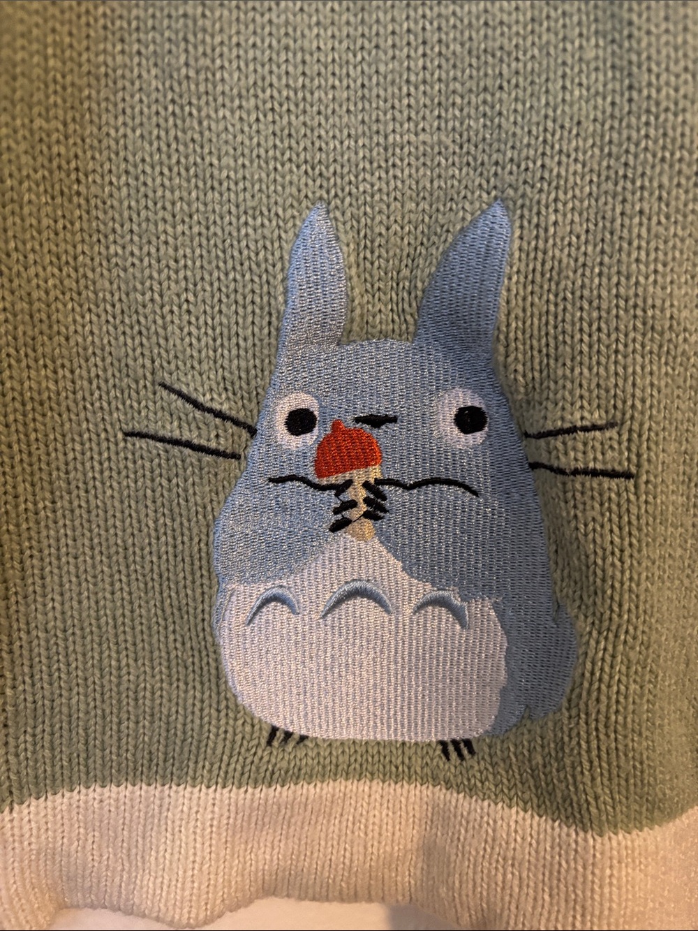 Her Universe Green and Cream Totoro Stripe Cardigan - Picture 3 of 7